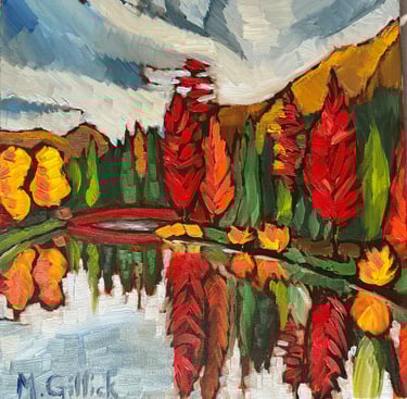 Bow River Reflections Oil Painting for Sale