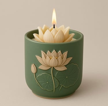 Lotus designed scented candle