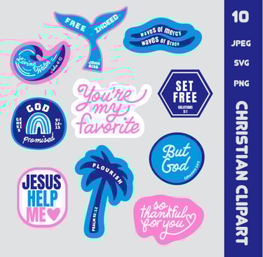 Christian ocean art bundle with faith-based SVG, PNG, and JPEG designs for crafting and digital use