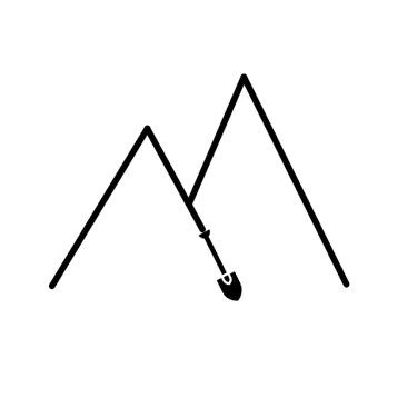 Faith Race Mountain Moving Shovel Logo