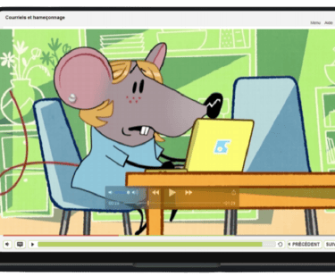 Icon representing a user learning new skills with awee cybersecurity awareness platform