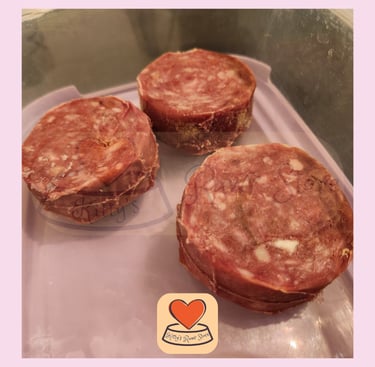 Image of complete raw cat food slices from Petalicious stocked by Kitty's Rawr Store