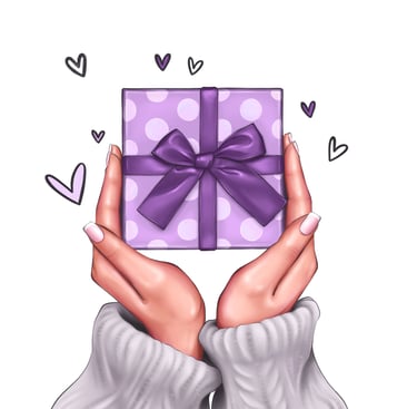 Une main tient un cadeau 