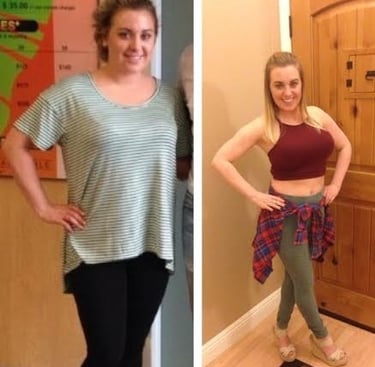 before and after weight loss progress female 40  year old