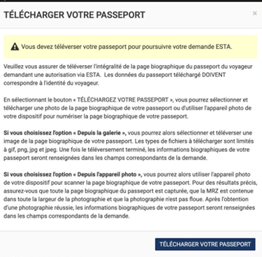 Esta - téléchargement passeport