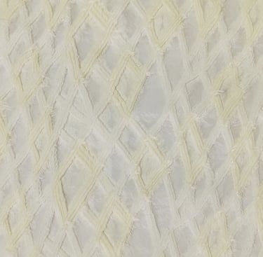 a jacquard fabric with a white and yellow background with a pattern of a diamond - shaped pattern