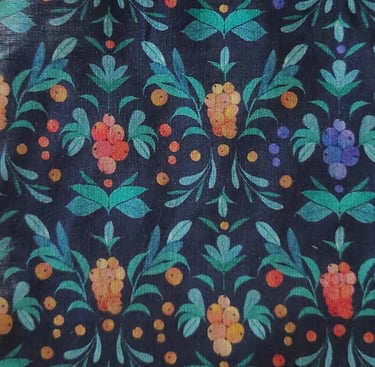 a close up of a colorful floral print fabric