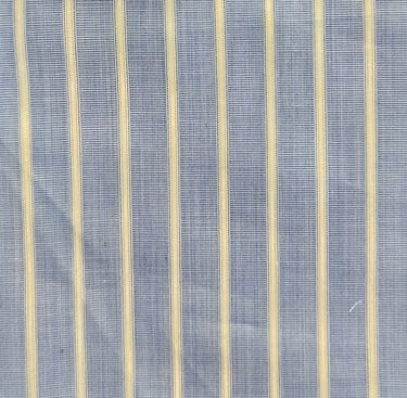 a blue and white striped shirt with a yellow stripe
