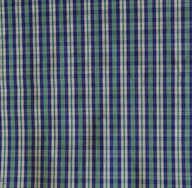 a close up of a blue and white checkered checkered shirt