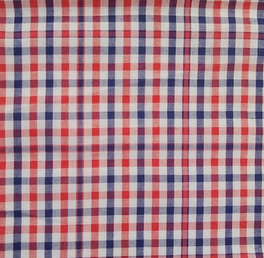 a red and white checkered plaid shirting