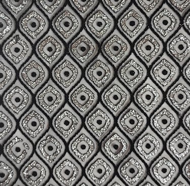 Lace fabric with embroidered sequins