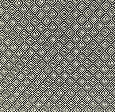 a jacquard fabric with a black and white pattern with a pattern of circles and squares