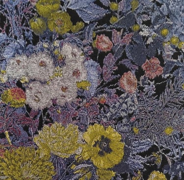 a close up of a  floral pattern on a jacquard fabric