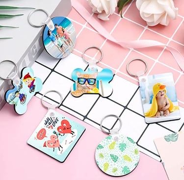 Llavero personalizado con diseño único, perfecto para regalos promocionales o detalles corporativos