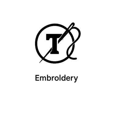 a black and white logo with the letter t in the middle