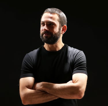 dib Haddad portrait, contemporary artist exploring sacred geometry and spiritual abstraction