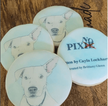 printed photo cookie of dog