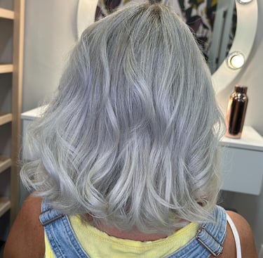 a woman with a white hair and a blue jean jean jean jean jean jean jean