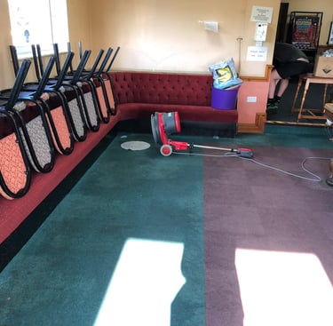 sports venue before and after cleaning 