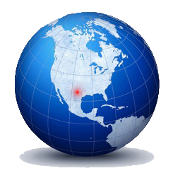 Image of the globe, showing the Dallas, Texas location of Keith Mauney & Associates headquarters.