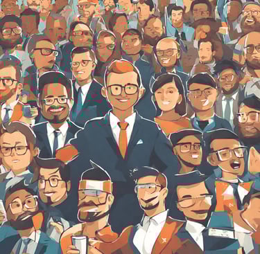 AI Generated picture of professionals ready to overcome all the challenges