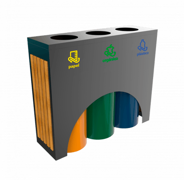 BASURERO DE MADERA VARSOVIA CON MADERA