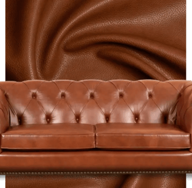 a brown leather couch with a brown leather couch