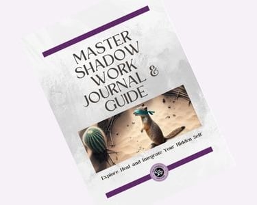 Cover of a shadow work journal designed for guided self-reflection and emotional integration