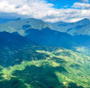 Mountain camping site Lai Chau north Vietnam