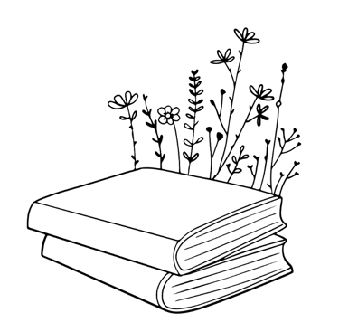 due libri sovrapposti e dietro dei fiori di campo sottili e leggeri