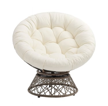 cream circle cushion chair 