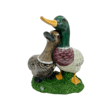 ARTCOS Mallard Duck Couple Statue Home Décor Realistic Painted Sculpture Table Animal Decoration for