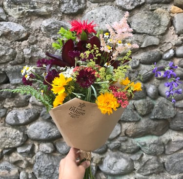 bouquet fleurs fraîches biologiques de saison slowflower floriculture ardeche