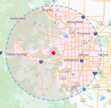 Preferred Service Area from Idaho Springs to Denver, from Boulder to Sedalia and Castle Pines.