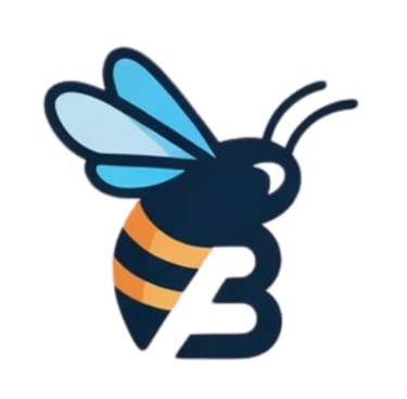 a bee on the letter B logo