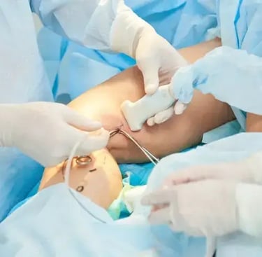 a person in a surgical procedure in a hospital