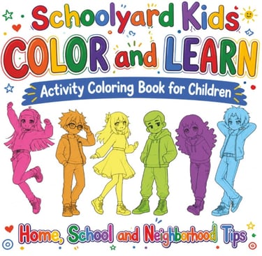 Schoolyard Kids COLOR and LEARN Activity Coloring Book for Children