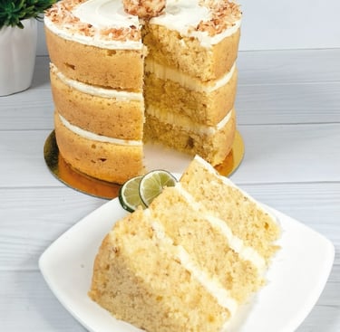 a slice of cake with a slice taken out of it