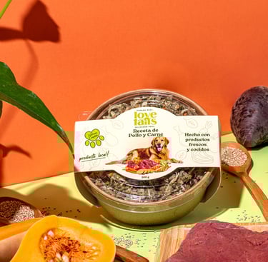 a table with a bowl of food and a plant in a pot