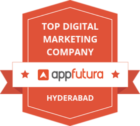 a red badge with the top 10 digital marketing company