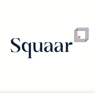 a square logo with a square frame and square squares