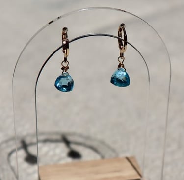 boucles d'oreilles quartz bleu