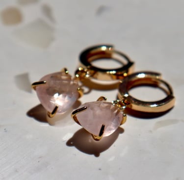 boucles d'oreilles quartz rose
