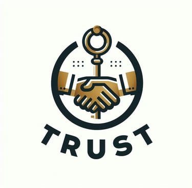 a handshake with a key in the middle of the image