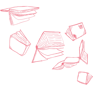 Motif décoratif livres - Wendy Baqué, chroniqueuse littéraire.