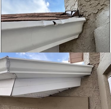 Professional gutter repair service in Calgary.