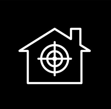 a property  with a target in the middle of the house