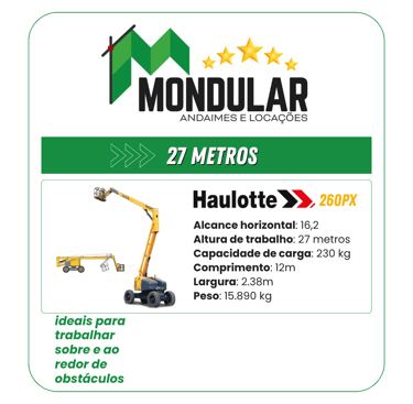 Alugar plataforma elevatória Haulotte Mondular