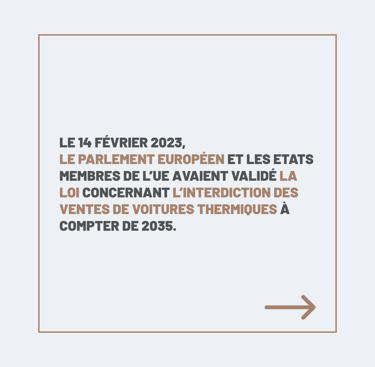 Interdiction des ventes de voitures thermiques en 2035 en europe