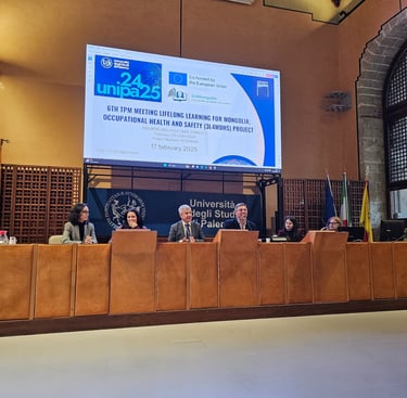 The Rector of the University of Palermo is giving speech.